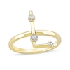 Thumbnail Image 1 of 1/10 CT. T.W. Certified Lab-Grown Diamond Bubbles Letter "L" Ring in Sterling Silver with 14K Gold Plate (F/VS2)