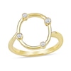 Thumbnail Image 1 of 1/10 CT. T.W. Certified Lab-Grown Diamond Bubbles Letter "O" Ring in Sterling Silver with 14K Gold Plate (F/VS2)