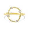 Thumbnail Image 3 of 1/10 CT. T.W. Certified Lab-Grown Diamond Bubbles Letter "O" Ring in Sterling Silver with 14K Gold Plate (F/VS2)
