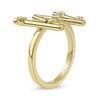 Thumbnail Image 2 of 1/10 CT. T.W. Certified Lab-Grown Diamond Bubbles Letter "W" Ring in Sterling Silver with 14K Gold Plate (F/VS2)