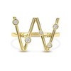 Thumbnail Image 3 of 1/10 CT. T.W. Certified Lab-Grown Diamond Bubbles Letter "W" Ring in Sterling Silver with 14K Gold Plate (F/VS2)