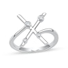 Thumbnail Image 1 of 1/10 CT. T.W. Lab-Grown Diamond Bubbles Letter "X" Ring in Sterling Silver (F/VS2)