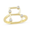 Thumbnail Image 1 of 1/8 CT. T.W. Certified Lab-Grown Diamond Bubbles Letter "B" Ring in Sterling Silver with 14K Gold Plate (F/VS2)