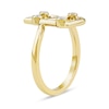 Thumbnail Image 2 of 1/8 CT. T.W. Certified Lab-Grown Diamond Bubbles Letter "B" Ring in Sterling Silver with 14K Gold Plate (F/VS2)