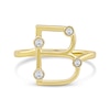 Thumbnail Image 3 of 1/8 CT. T.W. Certified Lab-Grown Diamond Bubbles Letter "B" Ring in Sterling Silver with 14K Gold Plate (F/VS2)