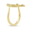 Thumbnail Image 2 of 1/8 CT. T.W. Certified Lab-Grown Diamond Bubbles Letter "Q" Ring in Sterling Silver with 14K Gold Plate (F/VS2)