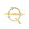 Thumbnail Image 3 of 1/8 CT. T.W. Certified Lab-Grown Diamond Bubbles Letter "Q" Ring in Sterling Silver with 14K Gold Plate (F/VS2)