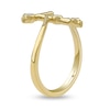 Thumbnail Image 2 of 1/10 CT. T.W. Certified Lab-Grown Diamond Bubbles Letter "T" Ring in Sterling Silver with 14K Gold Plate (F/VS2)