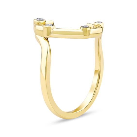 1/10 CT. T.w. Certified Lab-Grown Diamond Bubbles Letter "C" Ring in Sterling Silver with 14K Gold Plate (F/Vs2)