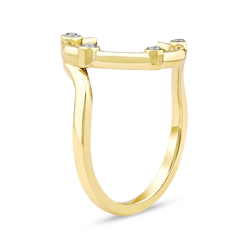 Main Image 2 of 1/10 CT. T.W. Certified Lab-Grown Diamond Bubbles Letter "C" Ring in Sterling Silver with 14K Gold Plate (F/VS2)
