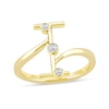 Thumbnail Image 1 of 1/10 CT. T.W. Certified Lab-Grown Diamond Bubbles Letter "I" Ring in Sterling Silver with 14K Gold Plate (F/VS2)