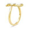 Thumbnail Image 2 of 1/10 CT. T.W. Certified Lab-Grown Diamond Bubbles Letter "I" Ring in Sterling Silver with 14K Gold Plate (F/VS2)