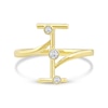 Thumbnail Image 3 of 1/10 CT. T.W. Certified Lab-Grown Diamond Bubbles Letter "I" Ring in Sterling Silver with 14K Gold Plate (F/VS2)