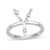 Thumbnail Image 1 of 1/8 CT. T.W. Certified Lab-Grown Diamond Bubbles Letter "Y" Ring in Sterling Silver (F/VS2)