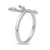Thumbnail Image 2 of 1/8 CT. T.W. Certified Lab-Grown Diamond Bubbles Letter "Y" Ring in Sterling Silver (F/VS2)