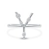 Thumbnail Image 3 of 1/8 CT. T.W. Certified Lab-Grown Diamond Bubbles Letter "Y" Ring in Sterling Silver (F/VS2)