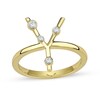Thumbnail Image 1 of 1/8 CT. T.W. Certified Lab-Grown Diamond Bubbles Letter "Y" Ring in Sterling Silver with 14K Gold Plate (F/VS2)