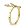 Thumbnail Image 2 of 1/8 CT. T.W. Certified Lab-Grown Diamond Bubbles Letter "Y" Ring in Sterling Silver with 14K Gold Plate (F/VS2)