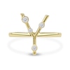 Thumbnail Image 3 of 1/8 CT. T.W. Certified Lab-Grown Diamond Bubbles Letter "Y" Ring in Sterling Silver with 14K Gold Plate (F/VS2)