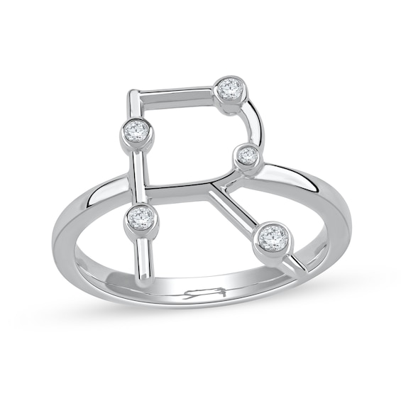 1/10 CT. T.w. Certified Lab-Grown Diamond Bubbles Letter "R" Ring in Sterling Silver (F/Vs2)