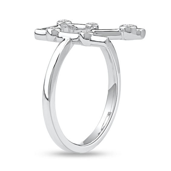 1/10 CT. T.w. Certified Lab-Grown Diamond Bubbles Letter "R" Ring in Sterling Silver (F/Vs2)