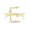 Thumbnail Image 3 of 1/8 CT. T.W. Certified Lab-Grown Diamond Bubbles Letter "E" Ring in Sterling Silver with 14K Gold Plate (F/VS2)