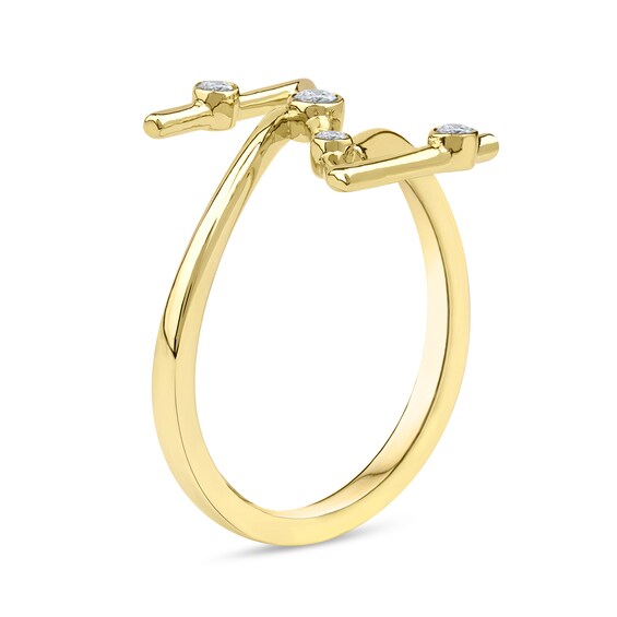 1/8 CT. T.w. Certified Lab-Grown Diamond Bubbles Letter "Z" Ring in Sterling Silver with 14K Gold Plate (F/Vs2)