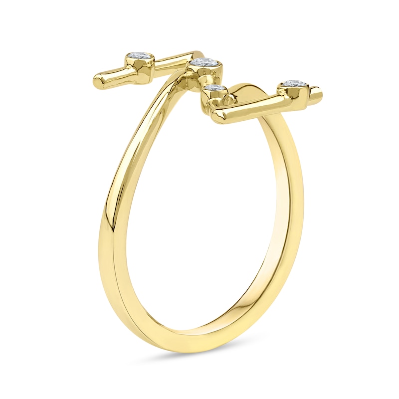 Main Image 2 of 1/8 CT. T.W. Certified Lab-Grown Diamond Bubbles Letter "Z" Ring in Sterling Silver with 14K Gold Plate (F/VS2)
