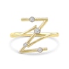 Thumbnail Image 3 of 1/8 CT. T.W. Certified Lab-Grown Diamond Bubbles Letter "Z" Ring in Sterling Silver with 14K Gold Plate (F/VS2)