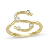 Thumbnail Image 1 of 1/8 CT. T.W. Certified Lab-Created Diamond Bubbles Letter &quot;S&quot; Ring in Sterling Silver with 14K Gold Plate (F/VS2)