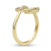Thumbnail Image 2 of 1/8 CT. T.W. Certified Lab-Created Diamond Bubbles Letter &quot;S&quot; Ring in Sterling Silver with 14K Gold Plate (F/VS2)