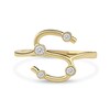 Thumbnail Image 3 of 1/8 CT. T.W. Certified Lab-Created Diamond Bubbles Letter &quot;S&quot; Ring in Sterling Silver with 14K Gold Plate (F/VS2)