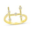 Thumbnail Image 1 of 1/8 CT. T.W. Certified Lab-Grown Diamond Bubbles Letter "H" Ring in Sterling Silver with 14K Gold Plate (F/VS2)