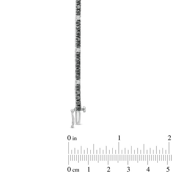 3 CT. T.w. Black and White Diamond Station Line Bracelet in Sterling Silver and Black Rhodium