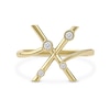 Thumbnail Image 3 of 1/10 CT. T.W. Certified Lab-Grown Diamond Bubbles Letter "X" Ring in Sterling Silver with 14K Gold Plate (F/VS2)