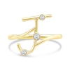 Thumbnail Image 3 of 1/10 CT. T.W. Certified Lab-Grown Diamond Bubbles Letter "J" Ring in Sterling Silver with 14K Gold Plate (F/VS2)