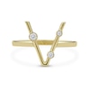 Thumbnail Image 3 of 1/10 CT. T.W. Lab-Grown Diamond Bubbles Letter "V" Ring in Sterling Silver with 14K Gold Plate (F/VS2)