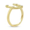 Thumbnail Image 2 of 1/8 CT. T.W. Certified Lab-Created Diamond Bubbles Letter &quot;U&quot; Ring in Sterling Silver with 14K Gold Plate (F/VS2)