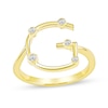 Thumbnail Image 1 of 1/10 CT. T.W. Certified Lab-Grown Diamond Bubbles Letter "G" Ring in Sterling Silver with 14K Gold Plate (F/VS2)