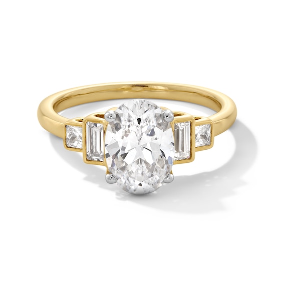 2-3/8 CT. T.w. Oval Certified Lab-Grown Diamond Double Collar Engagement Ring in 14K Gold (F/Vs2)