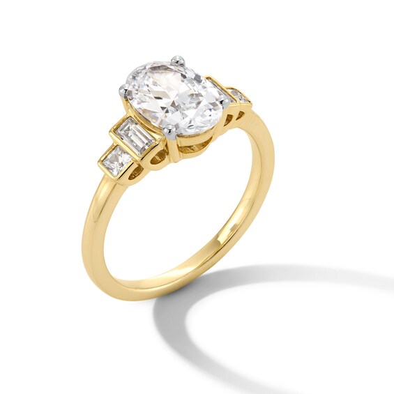 2-3/8 CT. T.w. Oval Certified Lab-Grown Diamond Double Collar Engagement Ring in 14K Gold (F/Vs2)