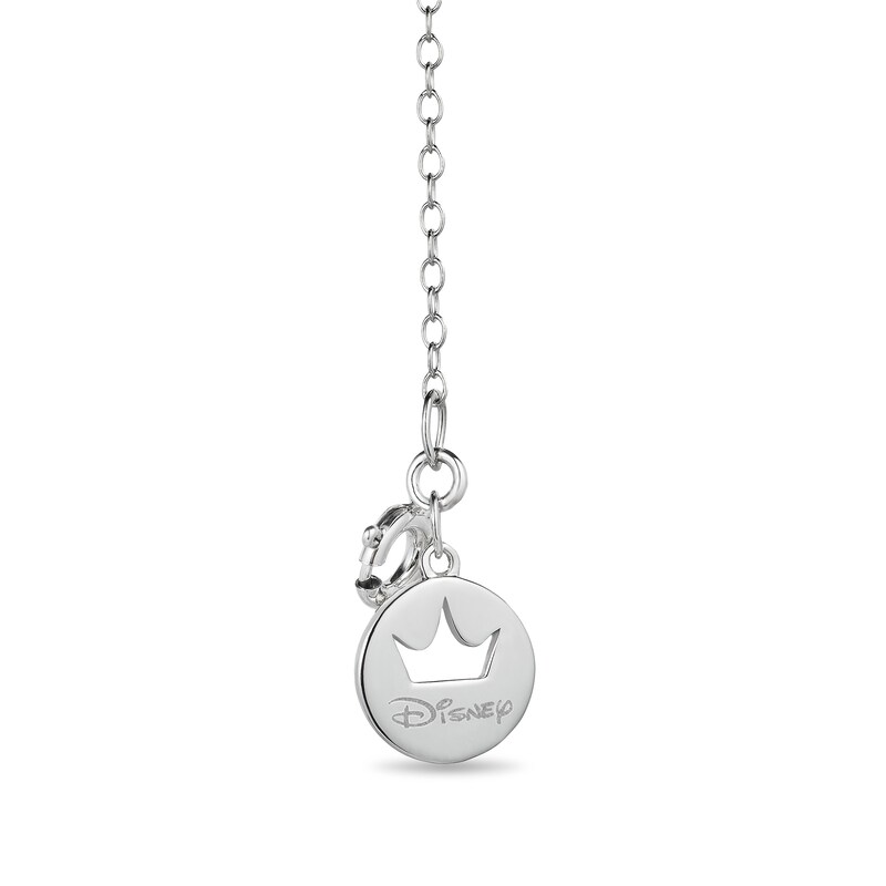 Main Image 2 of Enchanted Disney Majestic Princess Heart-Shaped White Topaz and Diamond Key Pendant in Sterling Silver and 10K Rose Gold