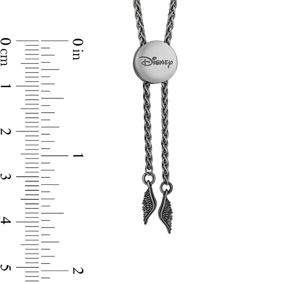 Enchanted Disney Villains Maleficent Onyx and Black Diamond Necklace and Bolo Bracelet Set in Black Sterling Silver