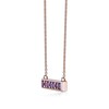 Thumbnail Image 2 of Princess-Cut and Round Amethyst Bar Necklace in Sterling Silver with 18K Rose Gold Plate
