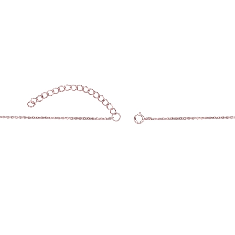 Main Image 3 of Princess-Cut and Round Amethyst Bar Necklace in Sterling Silver with 18K Rose Gold Plate