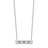 Thumbnail Image 1 of Princess-Cut White Topaz and Round Sky Blue Topaz Bar Necklace in Sterling Silver