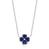 Thumbnail Image 1 of 5.0mm Heart-Shaped Blue Lab-Created Sapphire Clover Pendant in Sterling Silver