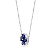 Thumbnail Image 2 of 5.0mm Heart-Shaped Blue Lab-Created Sapphire Clover Pendant in Sterling Silver