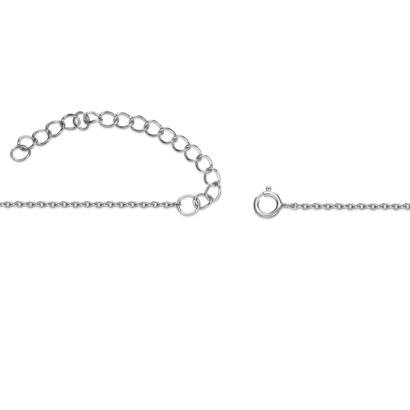 Main Image 3 of 5.0mm Heart-Shaped Blue Lab-Created Sapphire Clover Pendant in Sterling Silver