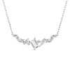 Thumbnail Image 1 of Multi-Shape White Lab-Created Sapphire Curved Bar Necklace in Sterling Silver - 17"